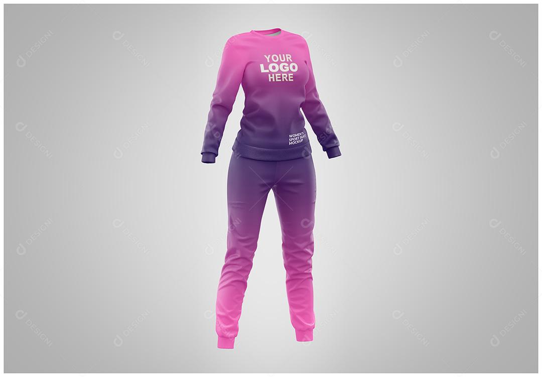 Agasalho uniforme feminino Mockup Lateral