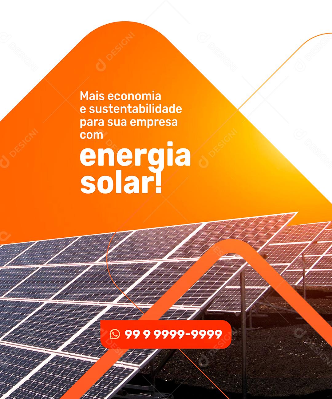 Social Media Mais economia a Sustentabilidade Energia Solar PSD Editável