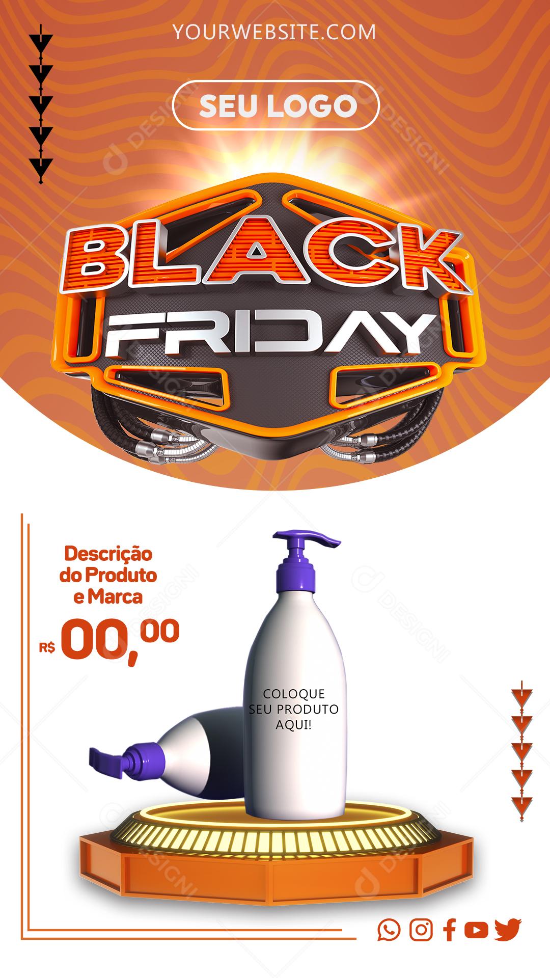 Story Black Friday Cosmético Loja Social Media PSD Editável