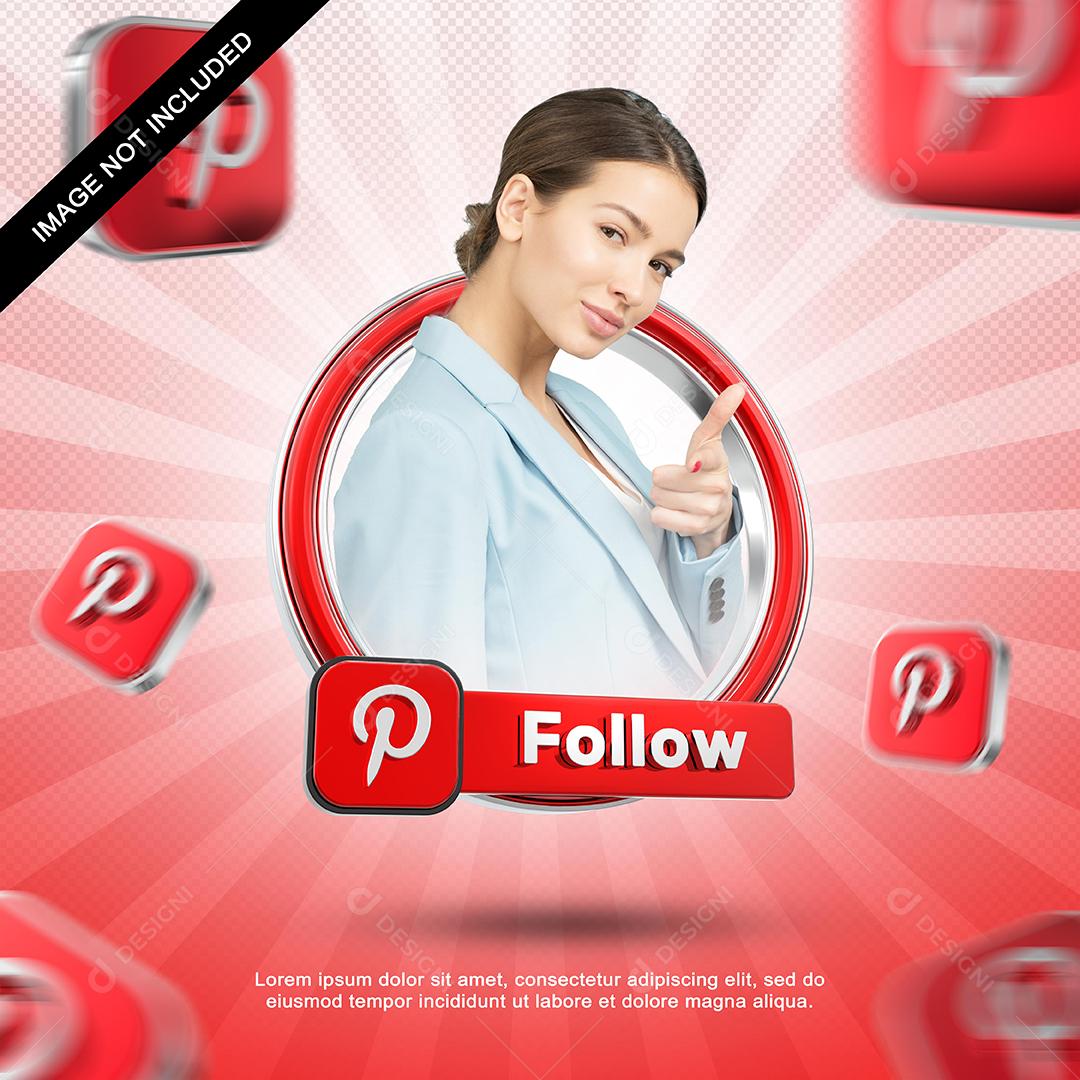 Social Media Template Redes Sociais Pinterest PSD Editável