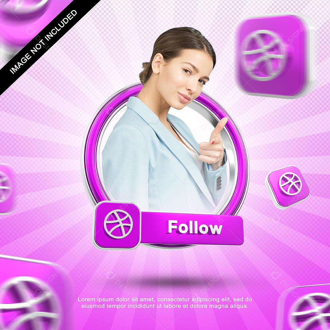 Social Media Template Redes Sociais Dribbble PSD Editável