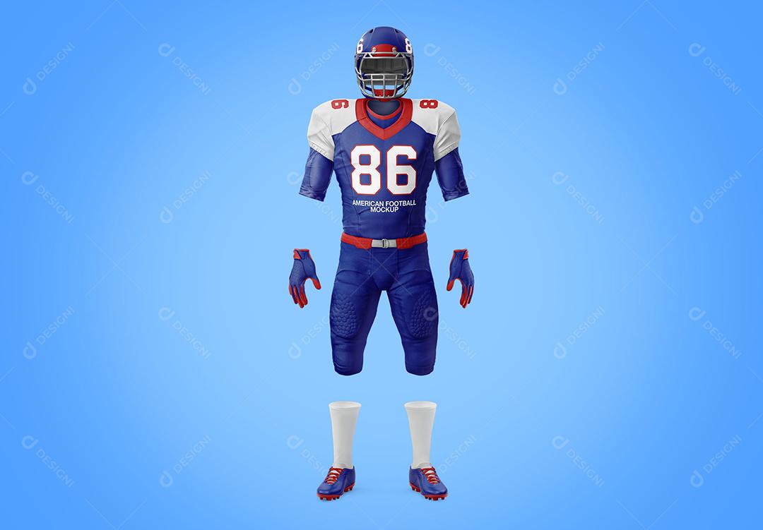 Roupa de Futebol Americano Mockup Costas PSD