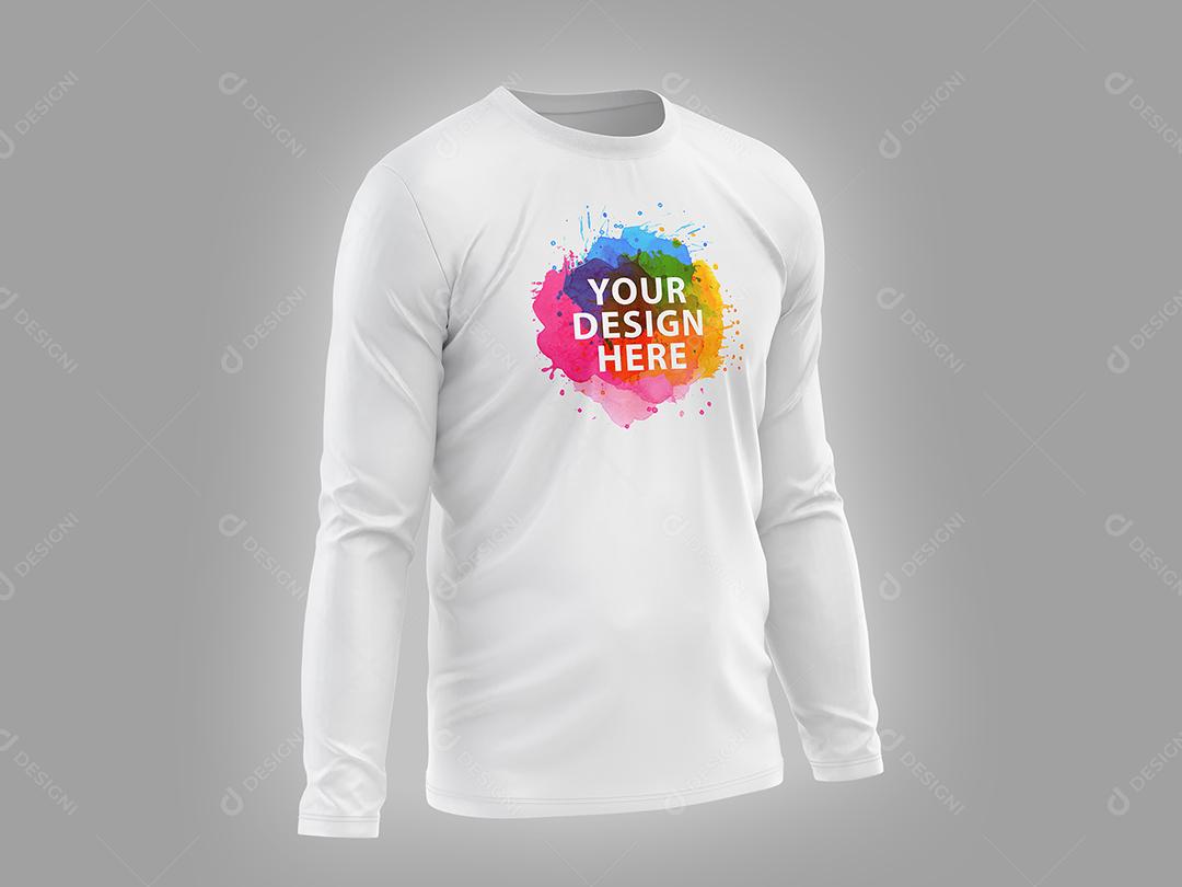 Mockup Camiseta Manga Longa - Lateral PSD