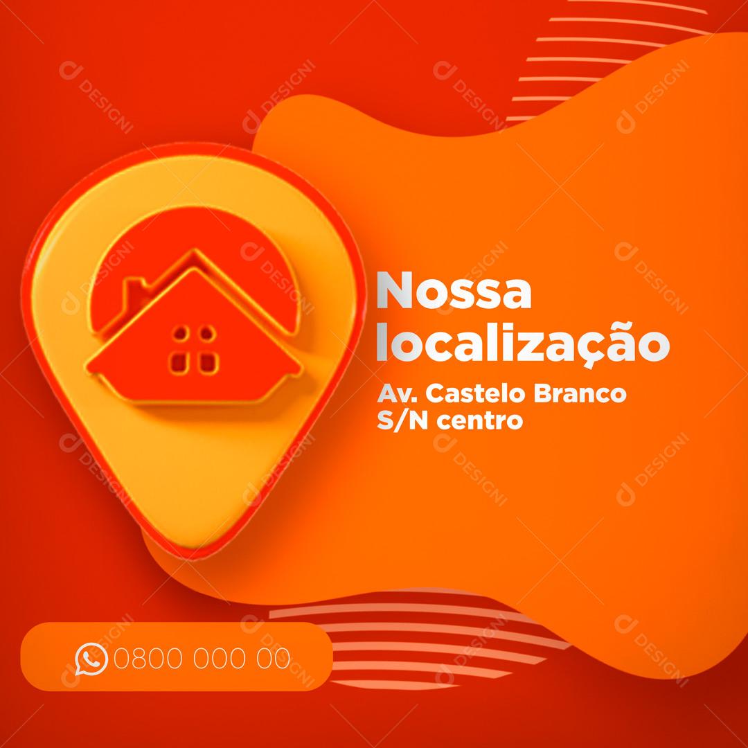 Post Distribuidor de Gás de Cozinha Nossa Localização Social Media PSD Editável