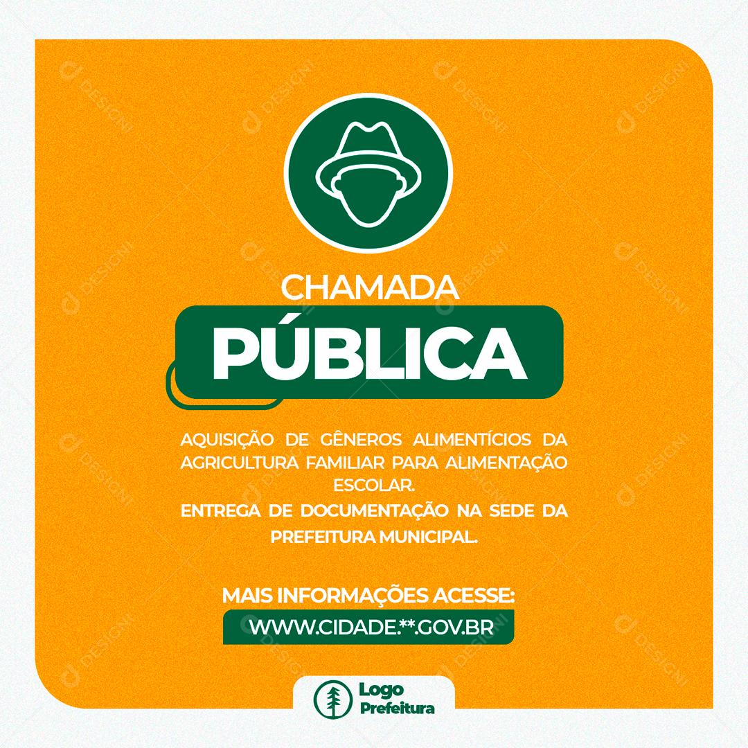 Social Media Chamada pública Prefeitura PSD Editável