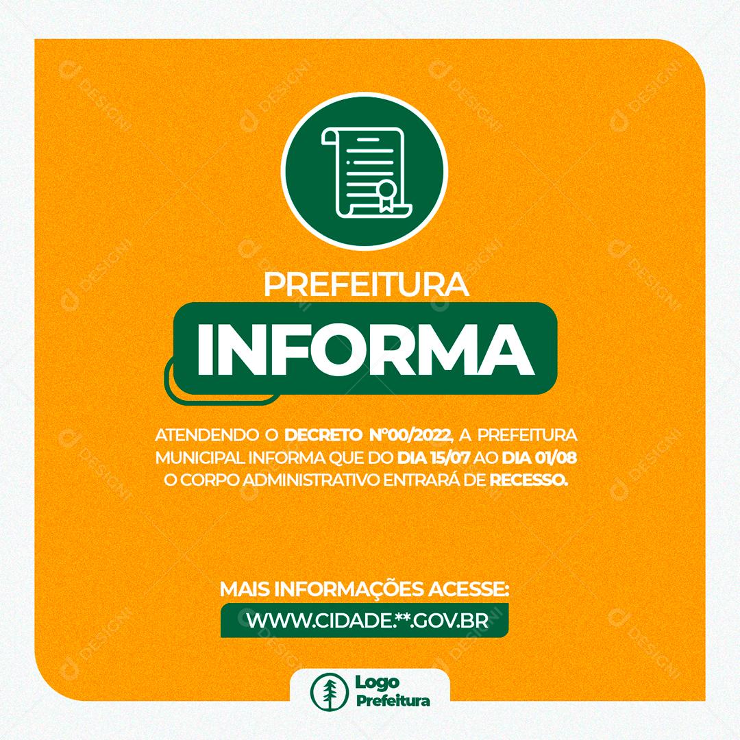 Social Media Prefeitura Informa PSD Editável