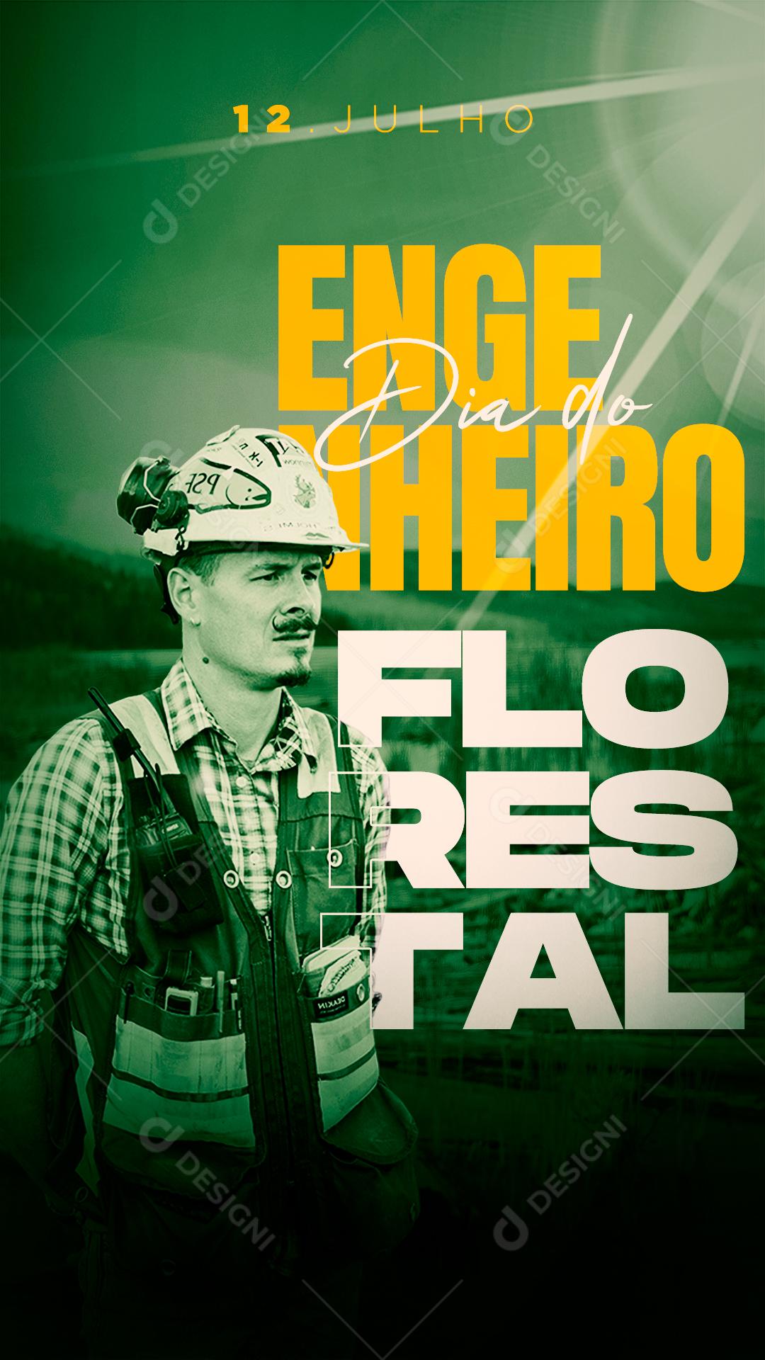 Story Dia do Engenheiro Florestal 12 de Julho Social Media PSD Editável