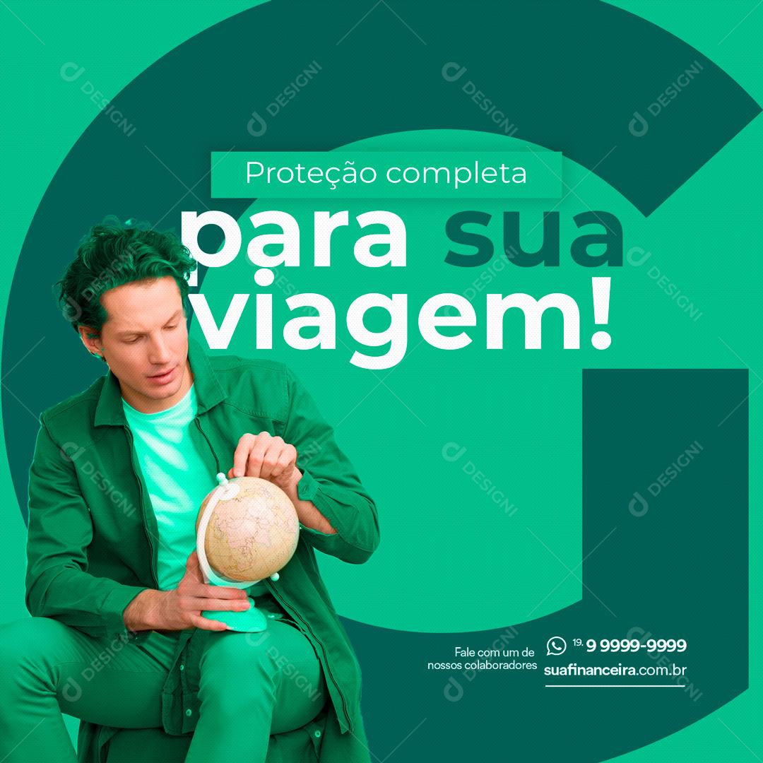 Social Media Seguros Seguradora Proteção Completa Para Sua Viagem PSD Editável