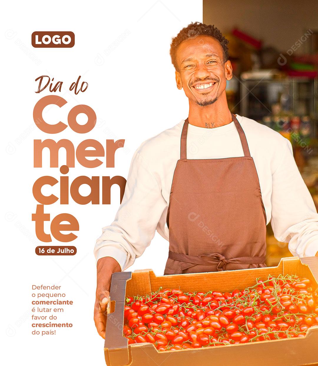 Social Media Defender o pequeno Comerciante é Lutar em Favor Dia do Comerciante PSD Editável