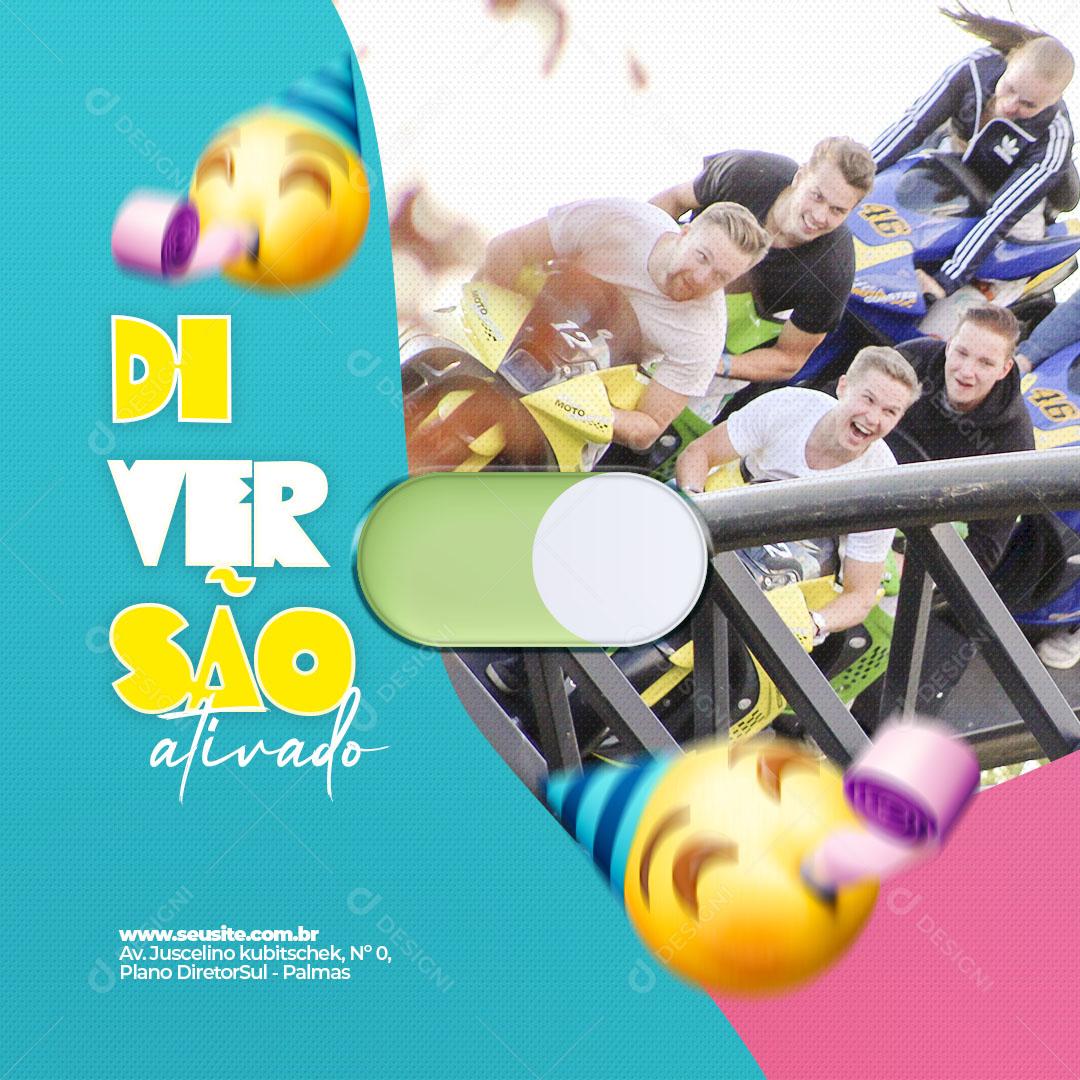 Parque de Diversões Diversão Ativada Social Media PSD Editável