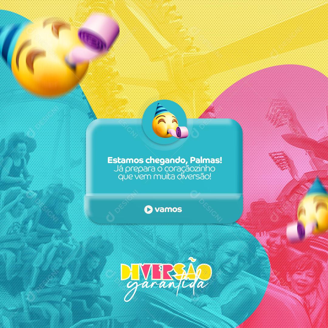 Lembrete Parque de Diversões Estamos Chegando Social Media PSD Editável