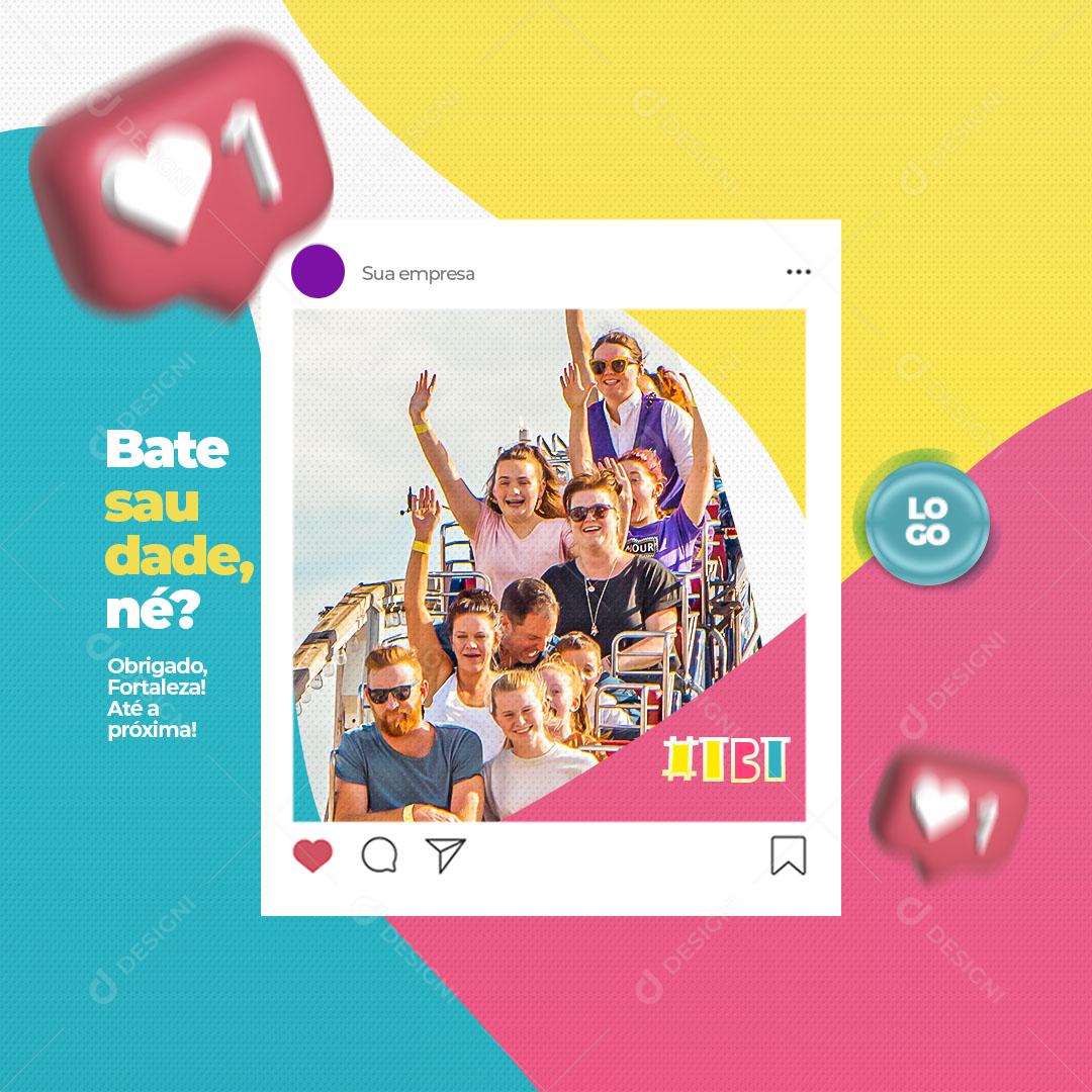 Parque de Diversões Montanha Russa Social Media PSD Editável