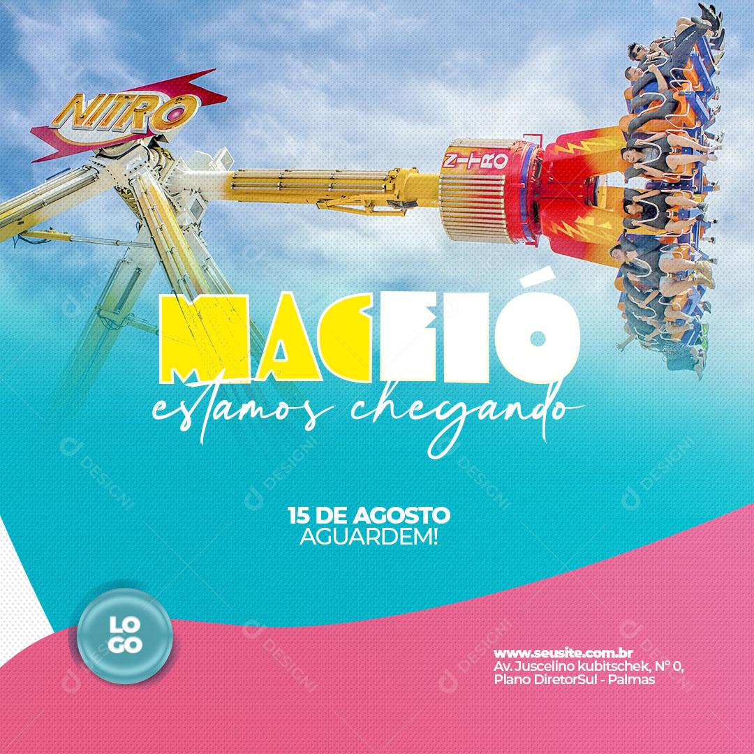 Parque de Diversões Estamos Chegando Social Media PSD Editável
