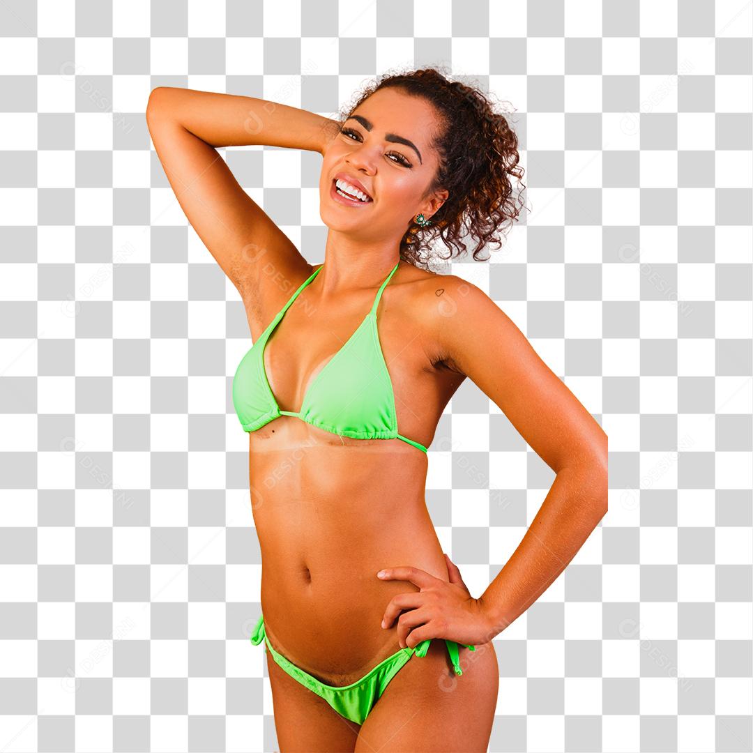 mulher bonita com roupa de praia