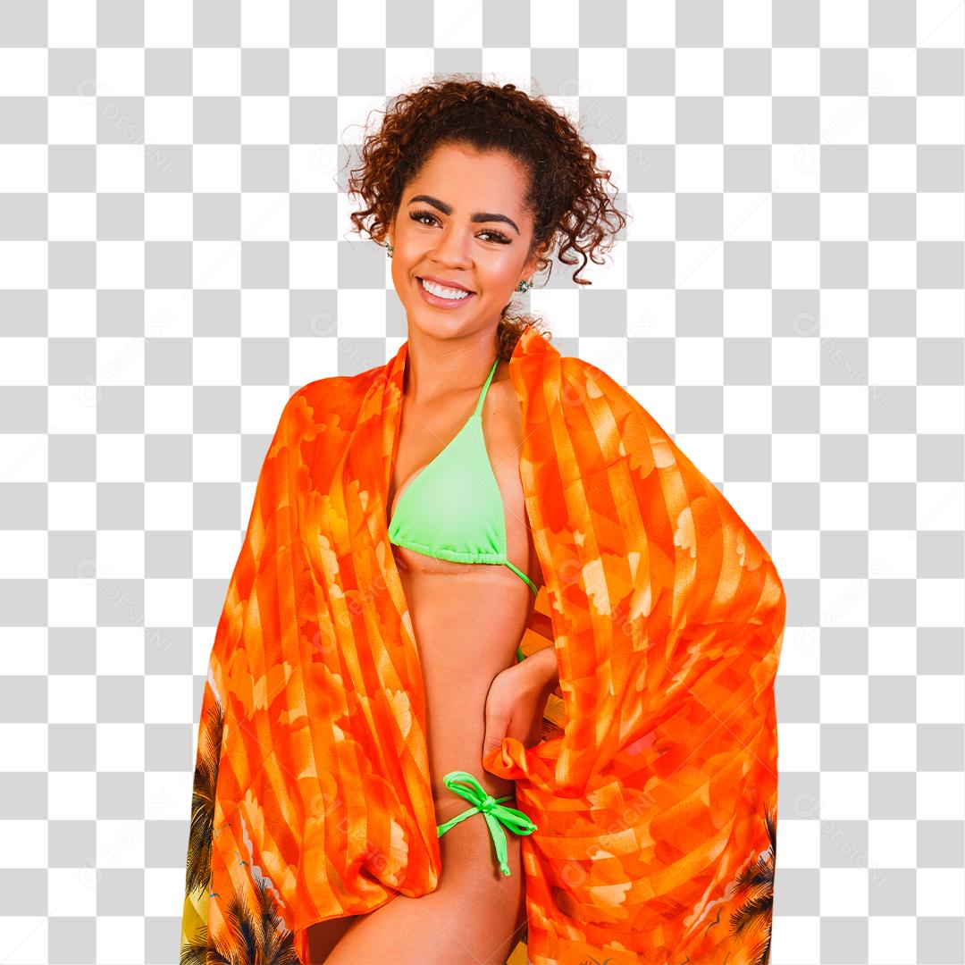 mulher bonita com roupa de praia. Conceito de férias e verão