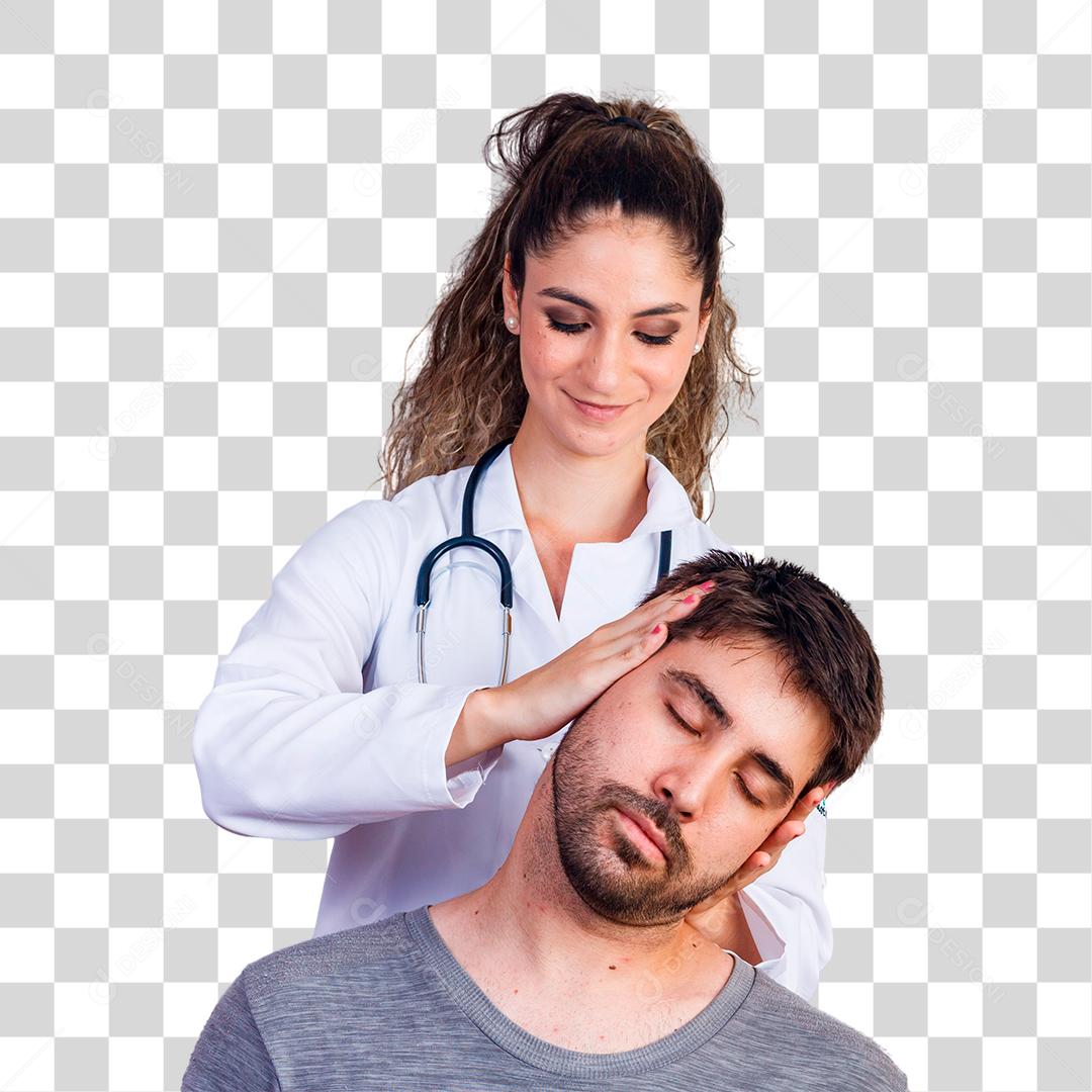 Fisioterapeuta trabalhando com paciente na clínica