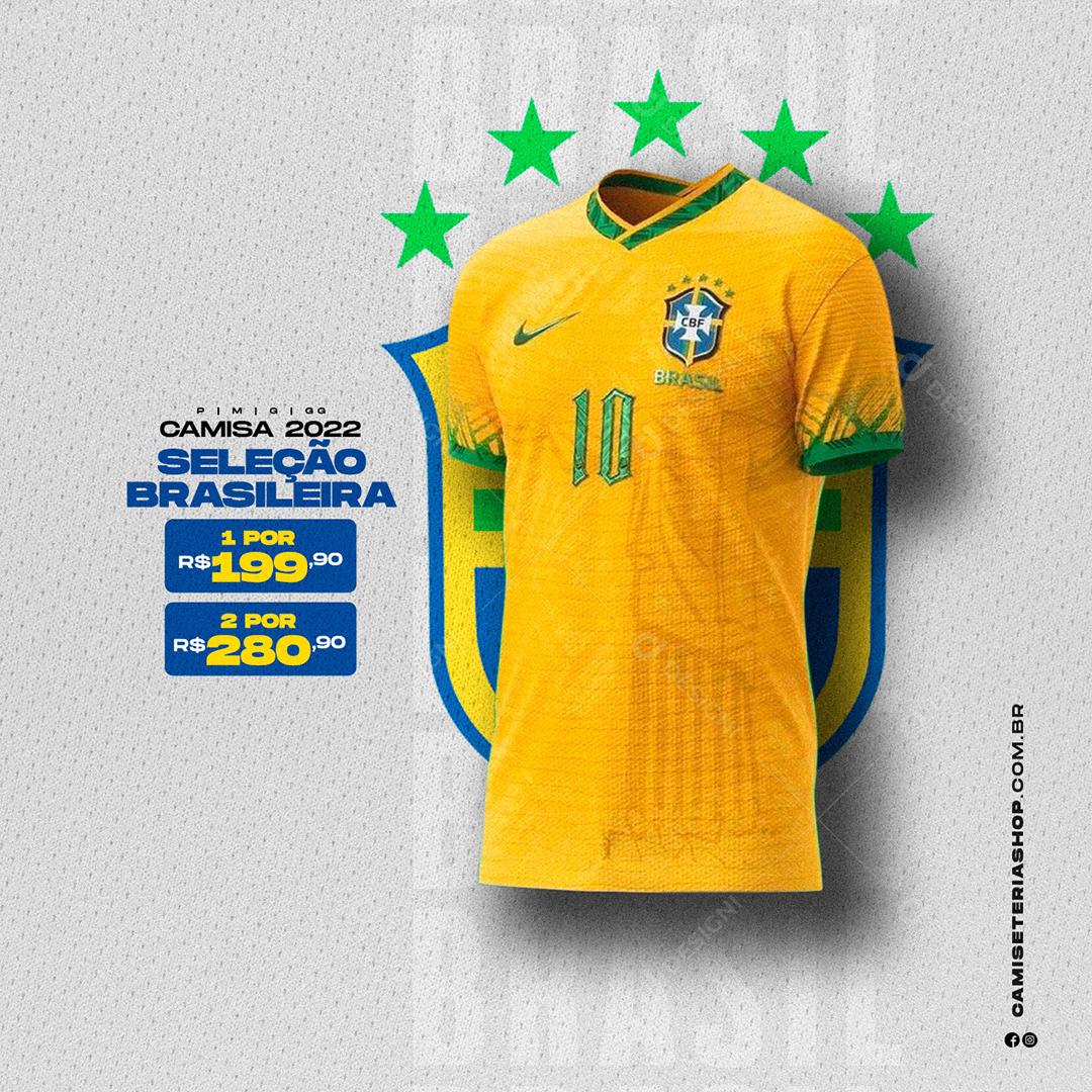 Social Media Camisa Seleção Brasileira 2 por 280 Camisas de Times Loja PSD Editável