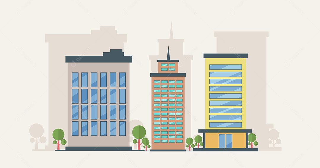 Ilustração plano de construção tradicional e moderna Vetor EPS