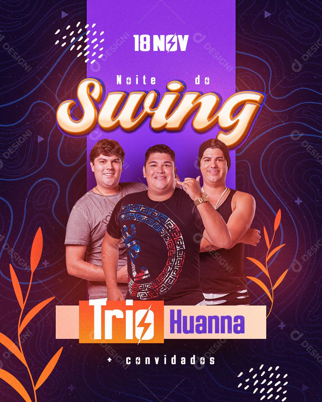 Social Media Evento Swing Trio da Huanna Flyer PSD Editável