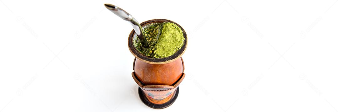 Chá de erva-mate tradicional, chimarrão gaúcho do sul do Braz