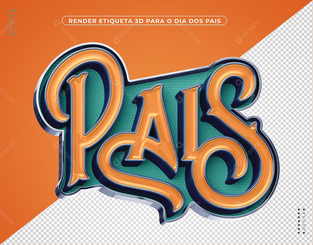 Pais Selo 3D Laranjado para Composição PSD