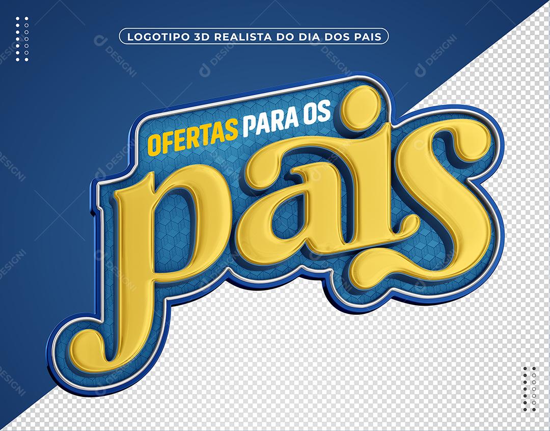 Ofertas Para os Pais Selo 3D Amarelo para Composição PSD