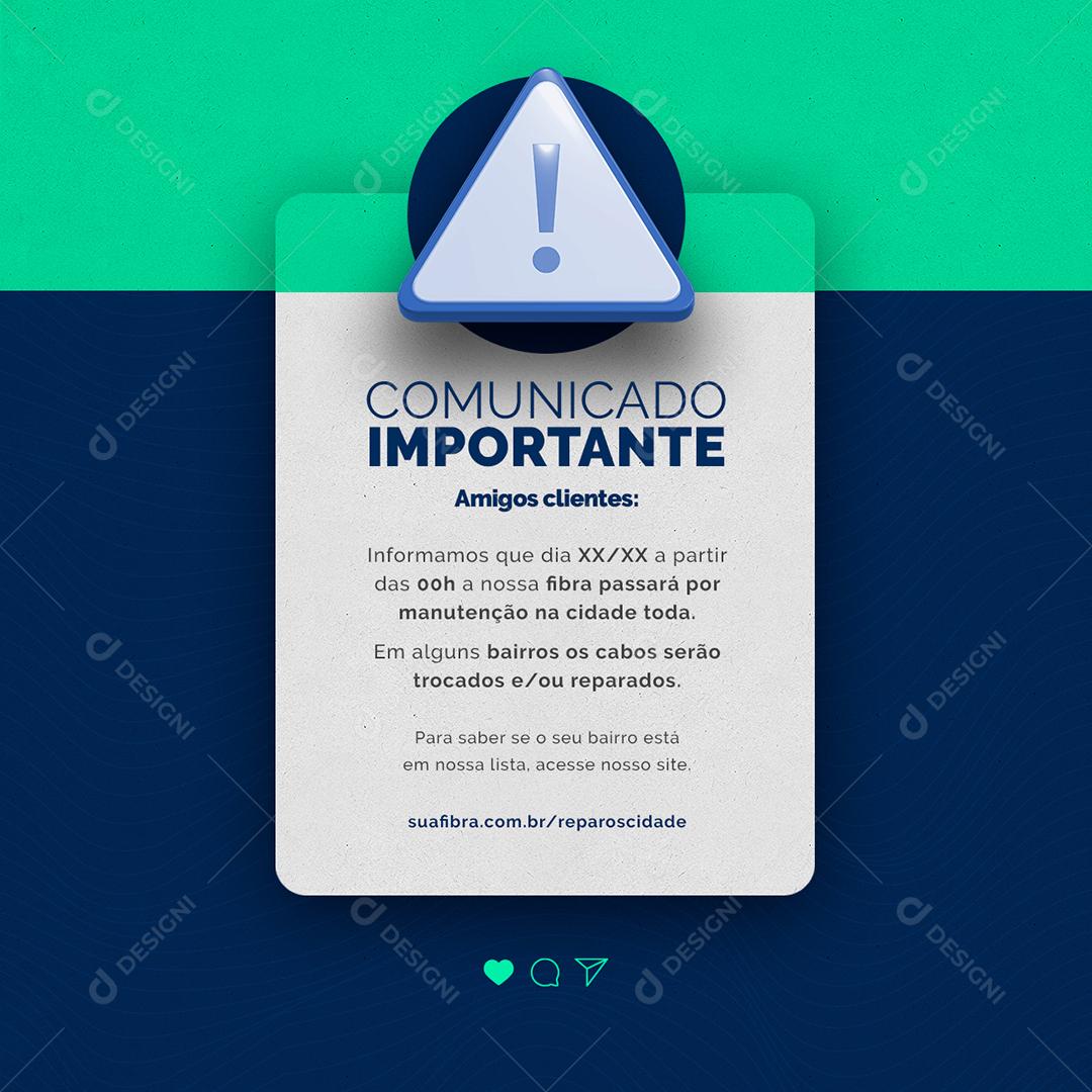 Social Media Comunicado Importante Lojas PSD Editável