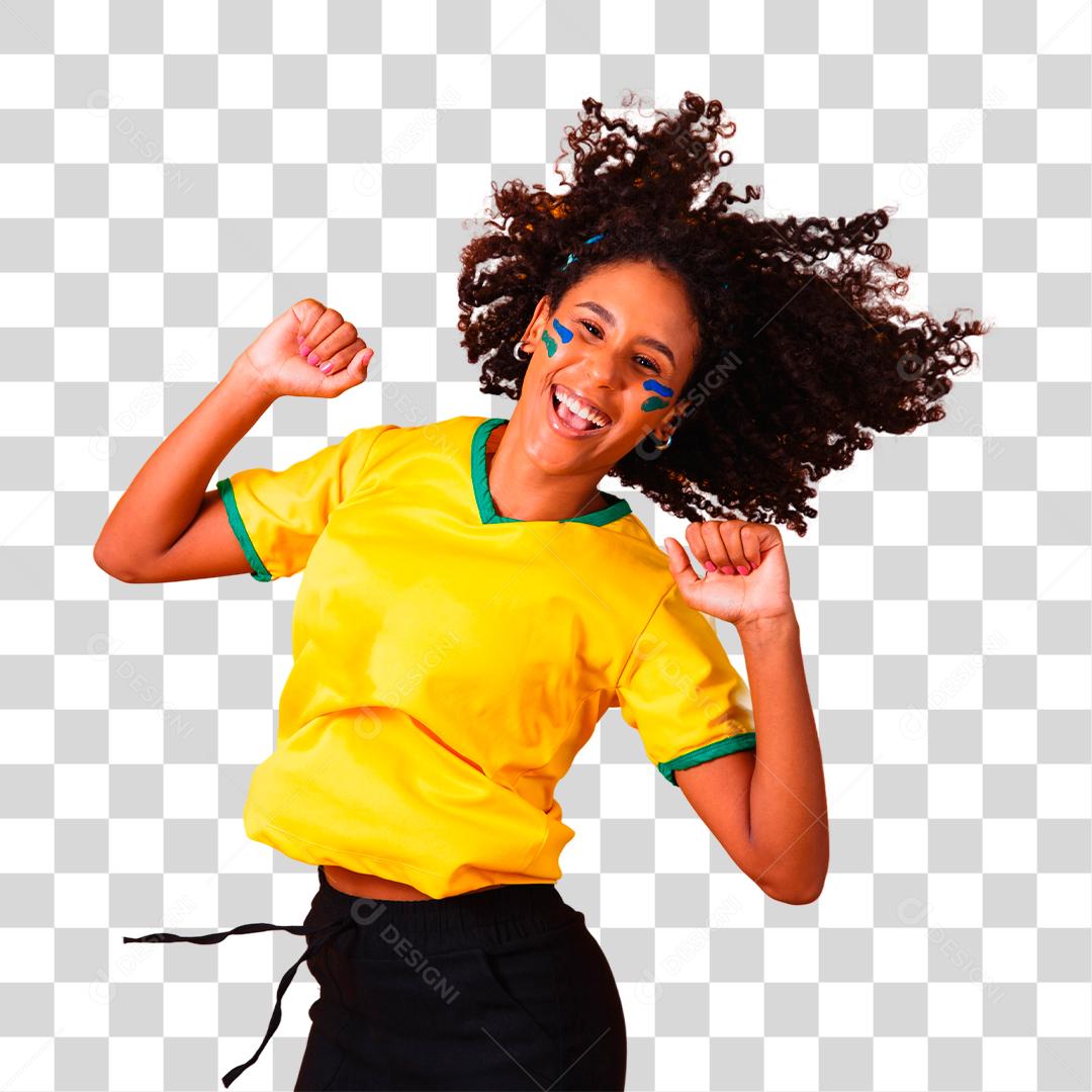 Fã Brasileira com camisa do Brasil