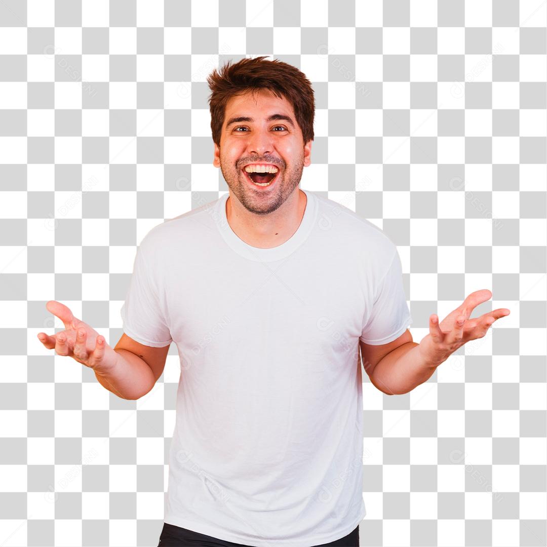 homem bonito apontando para o lado