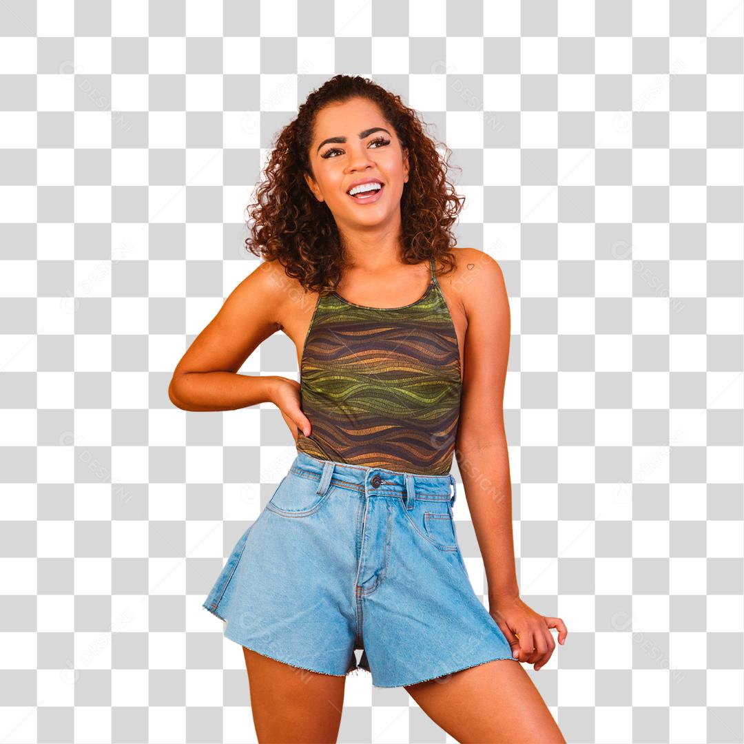 Linda garota afro sorrindo