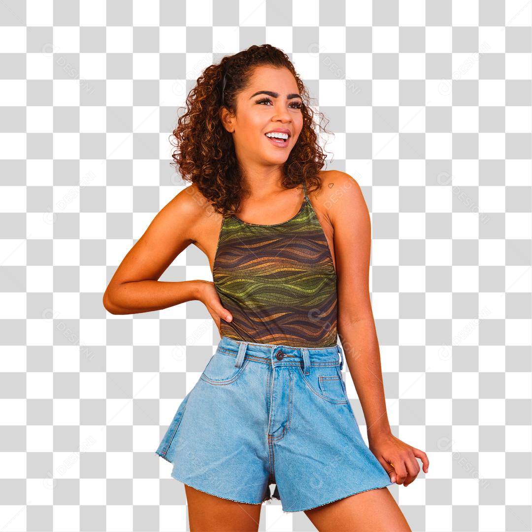 Linda garota afro sorrindo