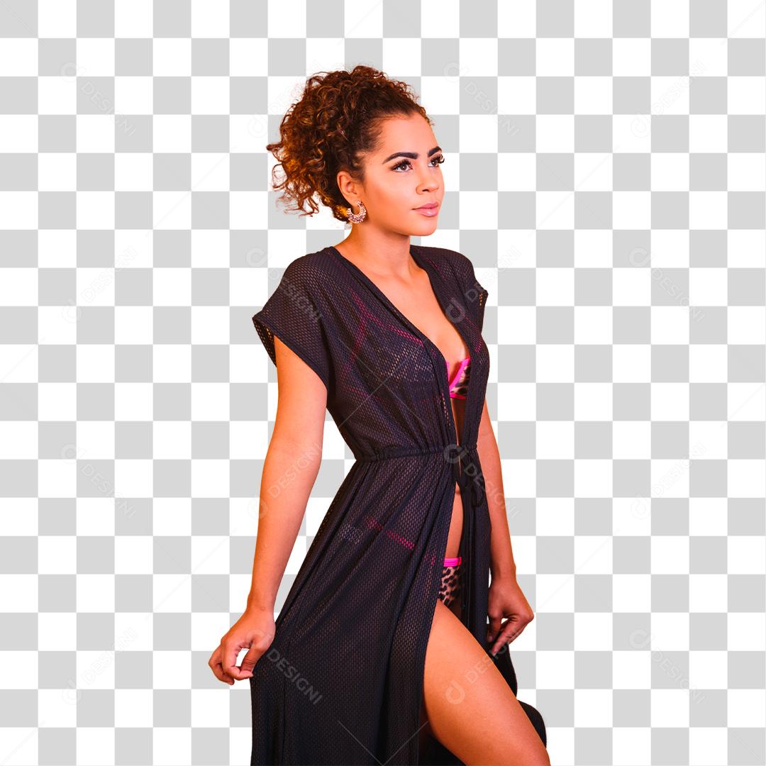 Mulher bonita com roupa de praia. Conceito de férias e verão