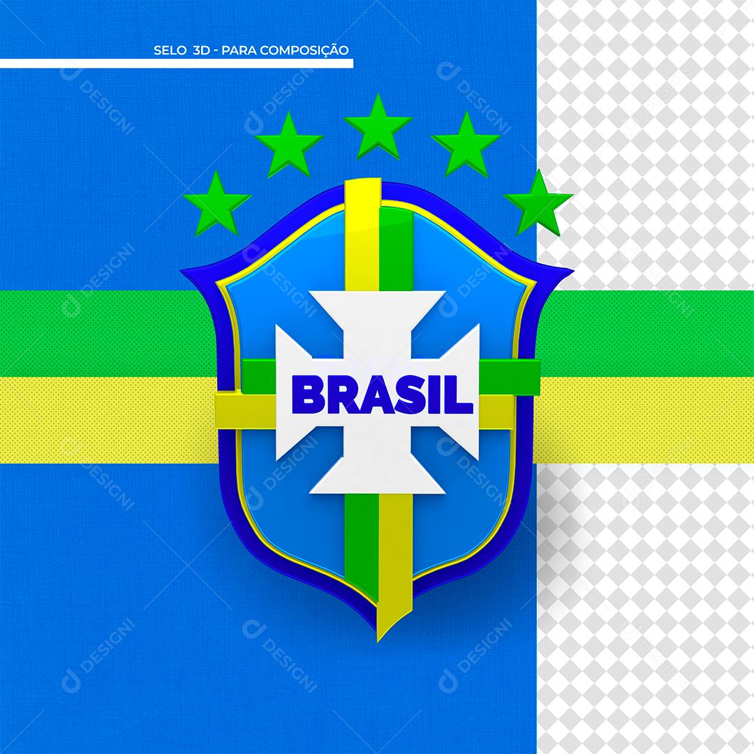 Brasão 3D Do Brasil Elemento para Composição PSD