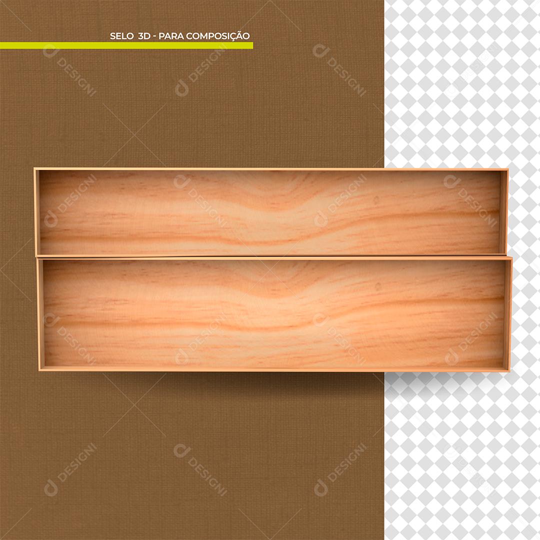 Elemento 3D de Madeira para Composição PSD