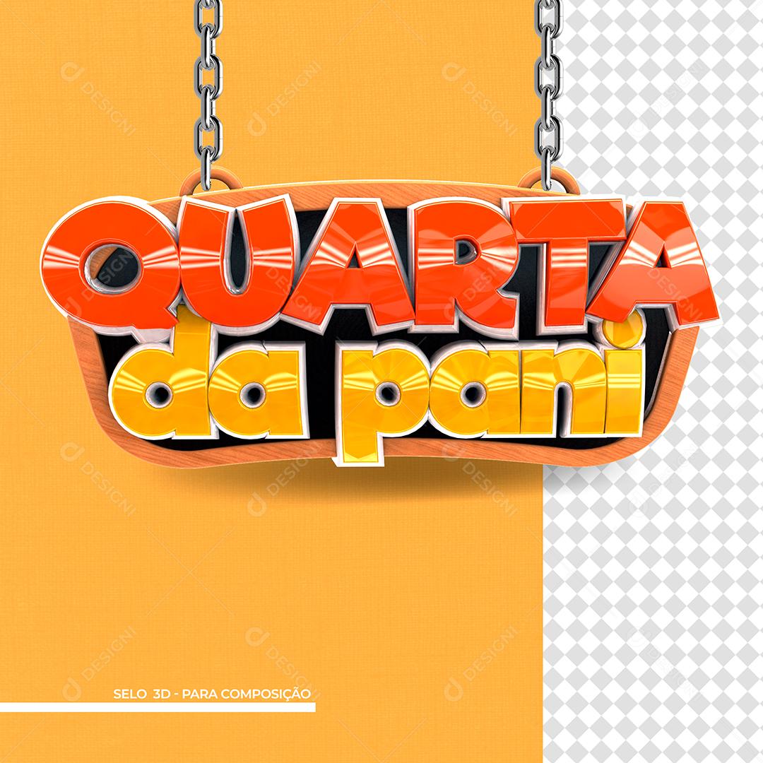 Quarta da Pani Selo 3D Vemelho para Composição PSD