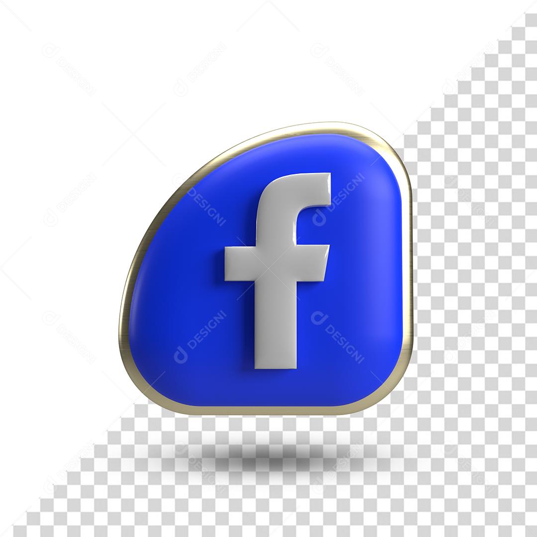 Ícone 3D Facebook Para Composição PSD