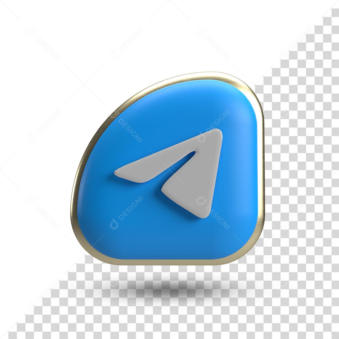 Ícone 3D Telegram Para Composição PSD