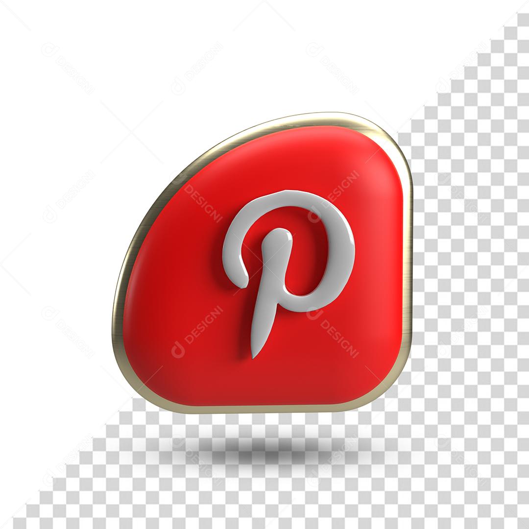 Ícone 3D Pinterest Para Composição PSD