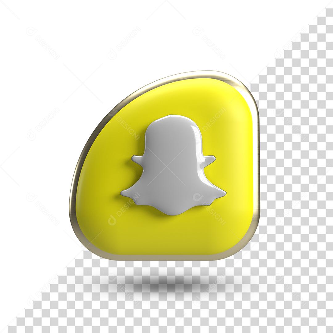 Ícone 3D Snapchat Para Composição PSD