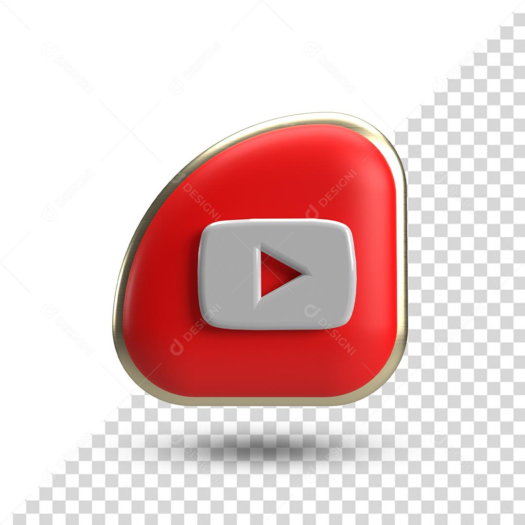 3D Youtube Icon For Composition PSD