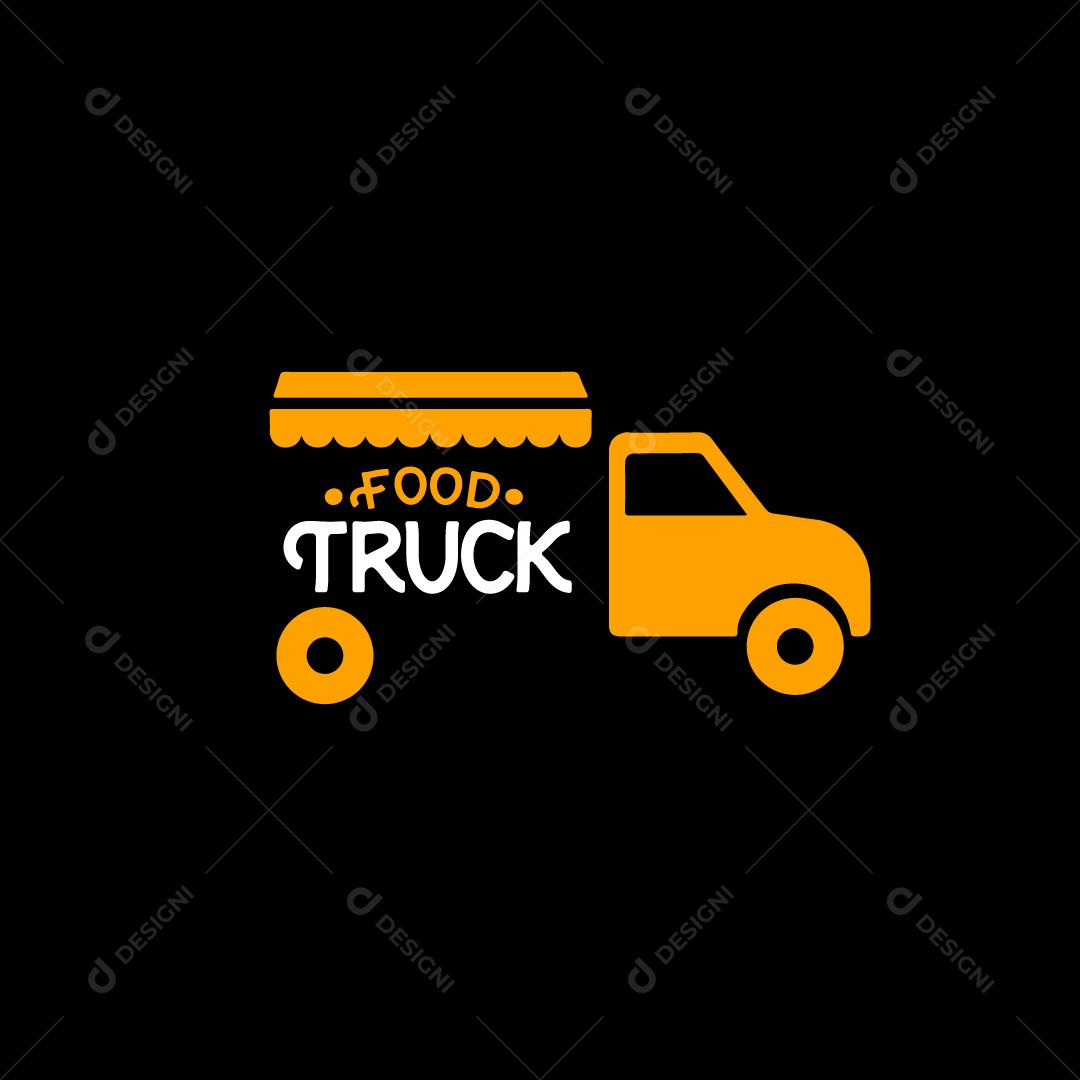 Logo Food Truck Hamburgueria Hambúrguer AI Editável