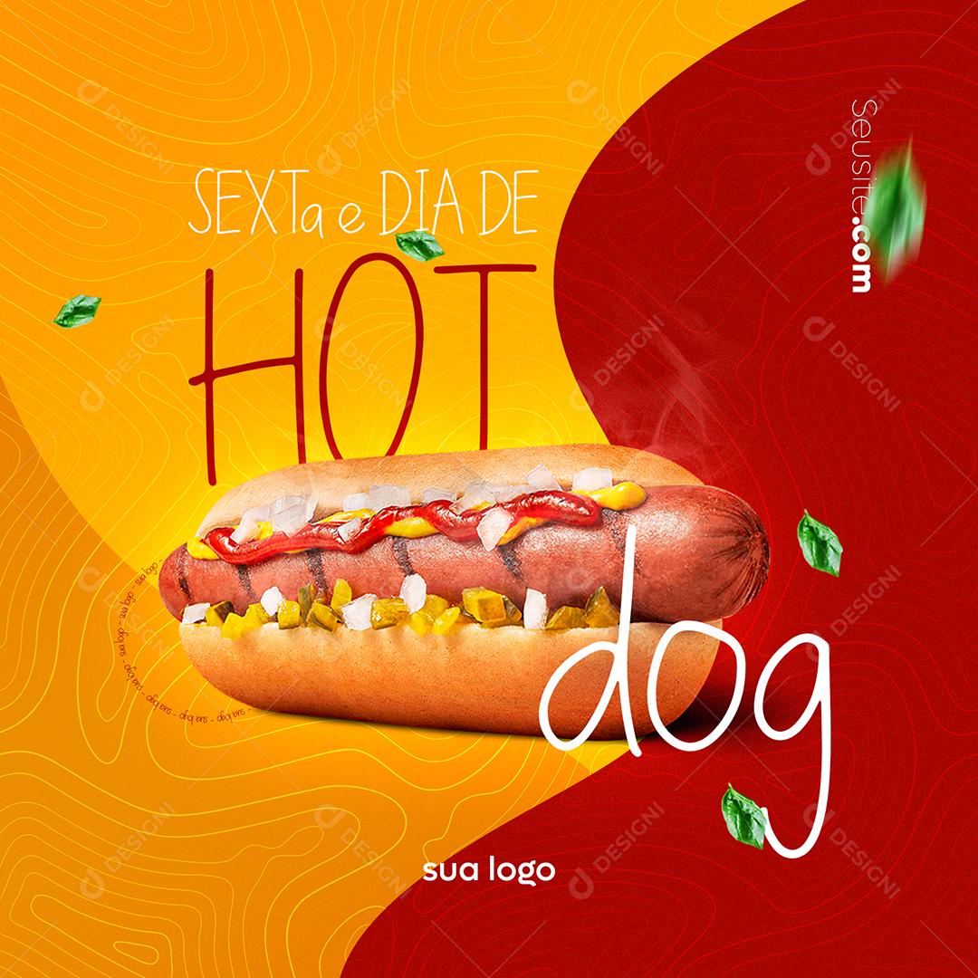 Social Media Sexta e Dia de Hotdog PSD Editável