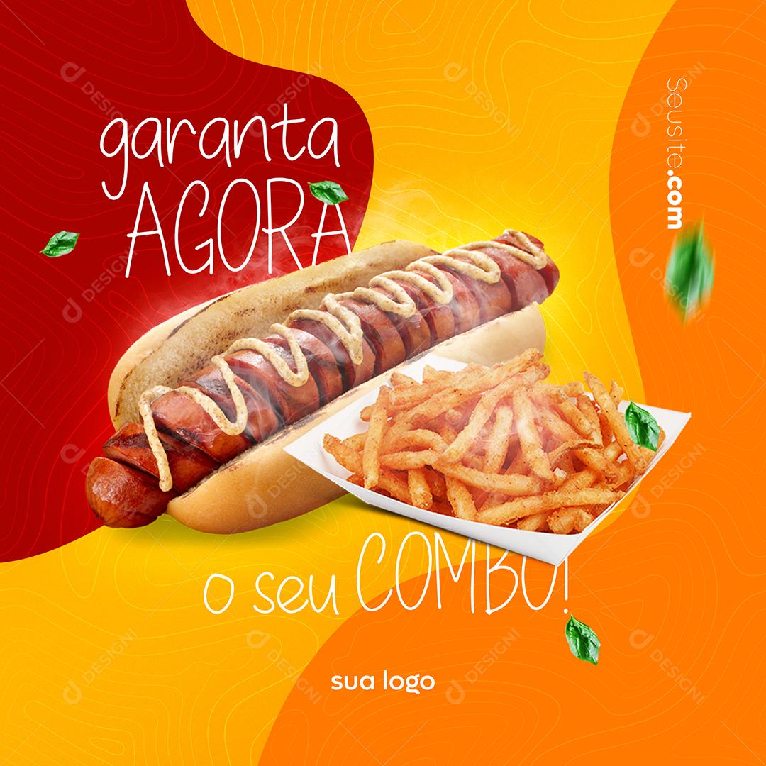 Social Media Garanta agora o seu Combo Hotdog PSD Editável