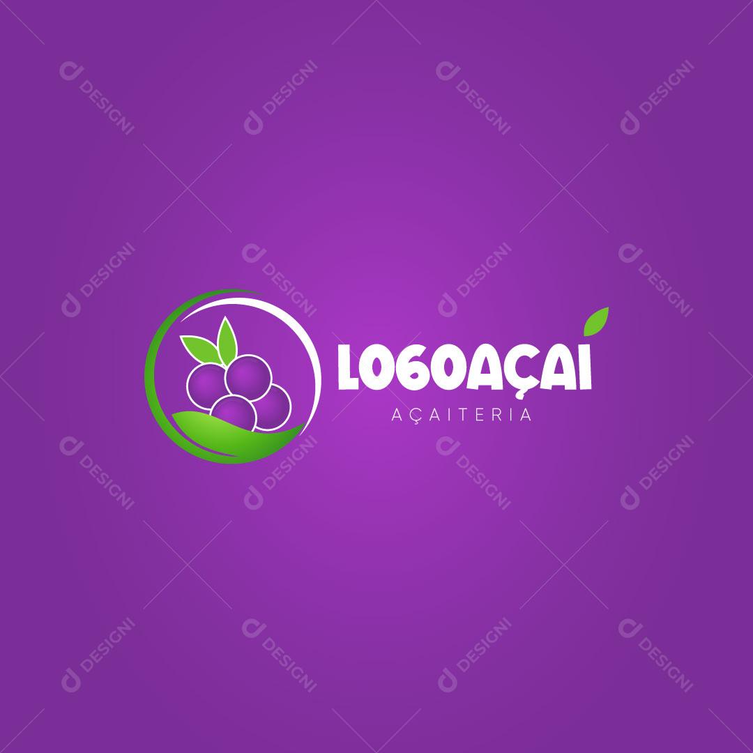 Logo Açaiteria Açai AI Editável