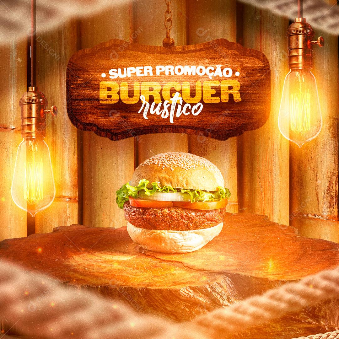 Post Hamburgueria Hambúrguer Social Media PSD Editável