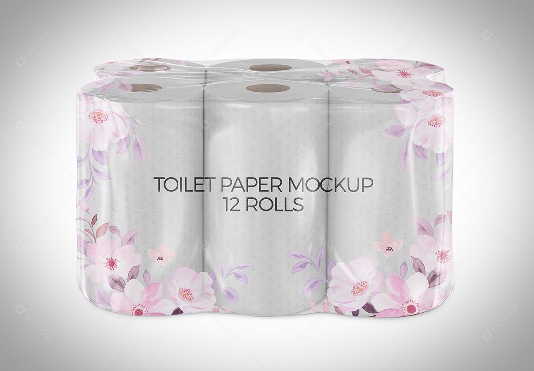 Mockup Papel higiênico - 12 rolos PSD