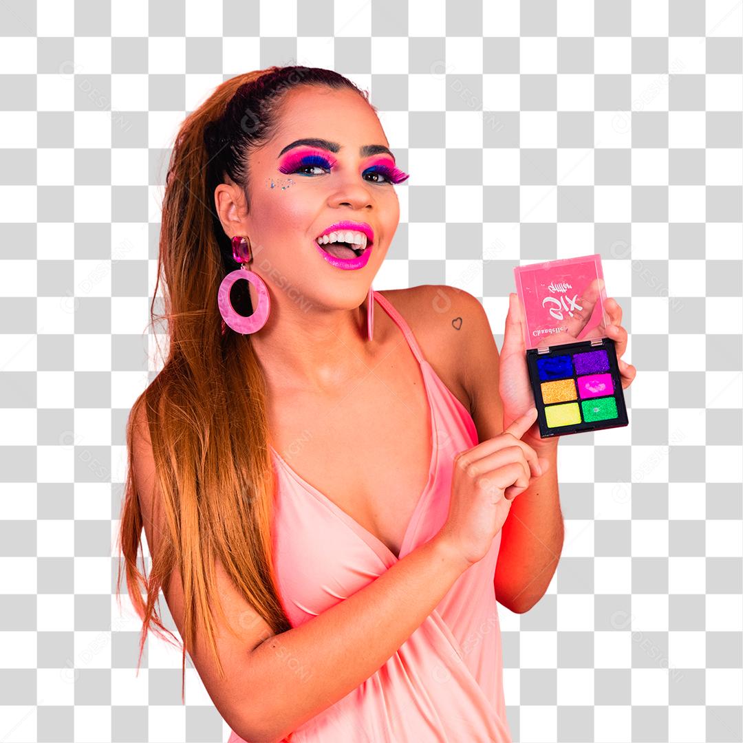 Mulher Fantasiada Curtindo a Festa de Carnaval Brasileira Com Mascara Dourada