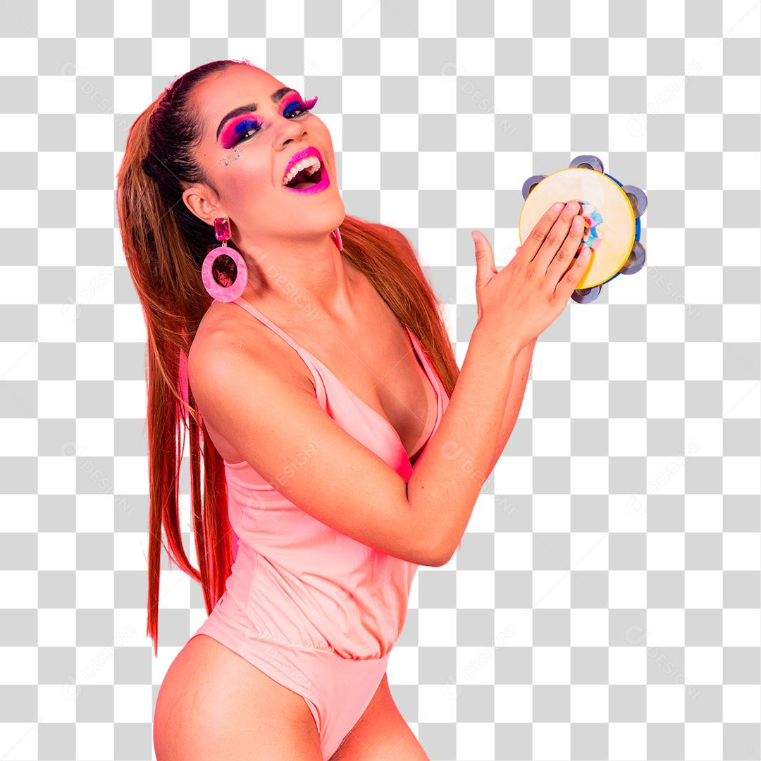 Jovem fantasiada para Carnaval