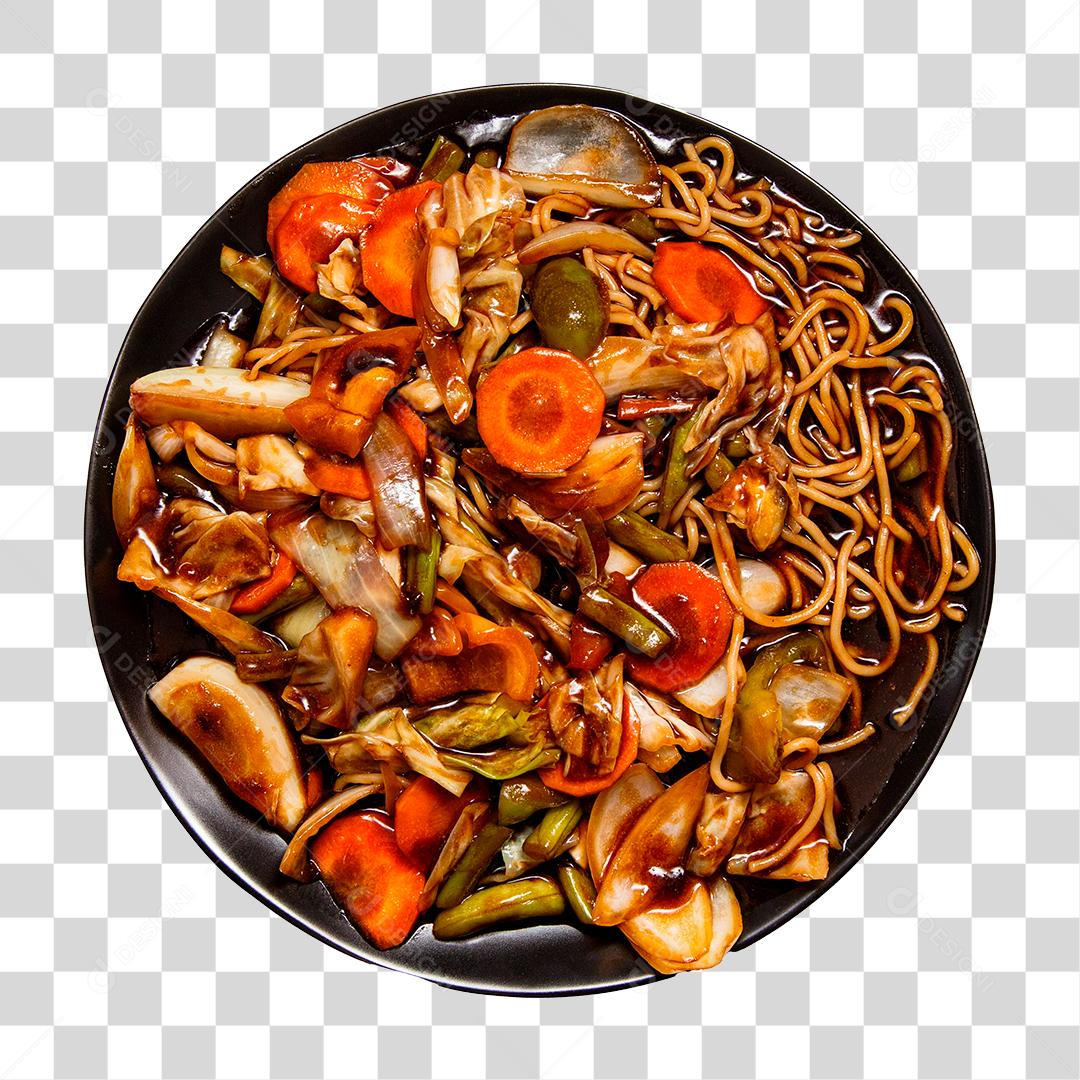 Tigela com yakisoba Comida Japonesa