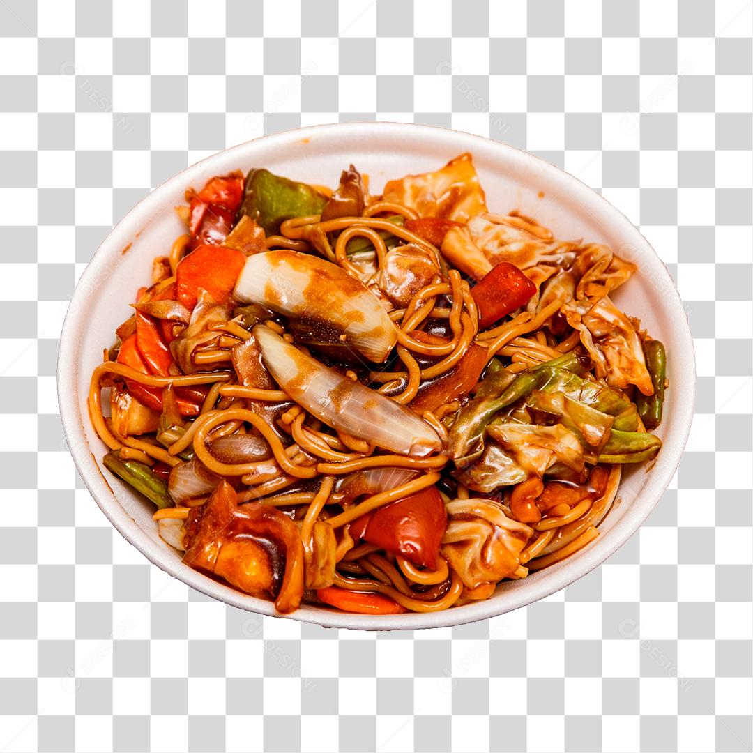 Tigela com yakisoba Comida Japonesa